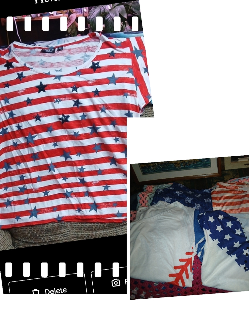 5 Shirts  Red and White Striped Tee with Blue Stars Plus Size Bundle